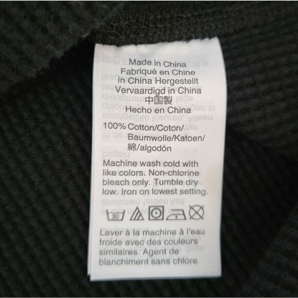 J.Crew Men's Black Long Sleeve Crewneck Waffle-knit Henley Shirt - Picture 9 of 11